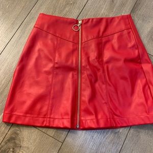 Red Leather Skirt
